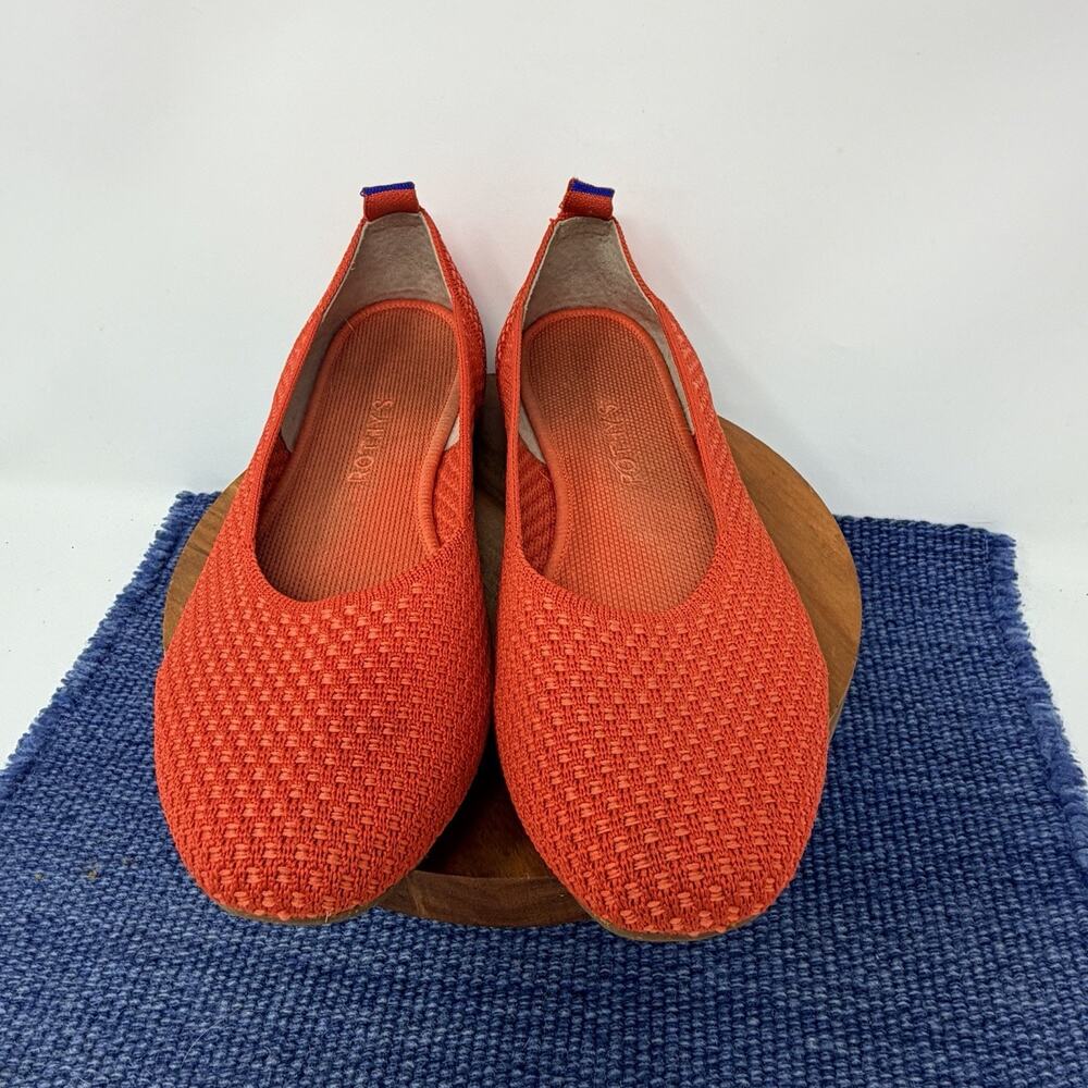 Rothy’s The Flat Lemondrop Orange Knit Ballet Flats Women’s Size 9.5 Retired